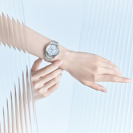 Seiko Prospex SUR607J1 Ladies Sea Marine Mother Of Pearl Aqua Blue Dial Stainless Steel Strap