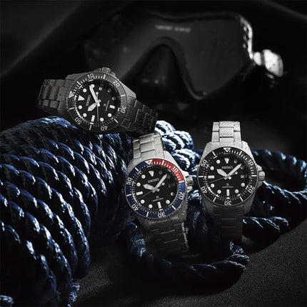 Seiko Prospex SNE595P1 Solar Diver Pepsi Blue Dial Stainless Steel Strap