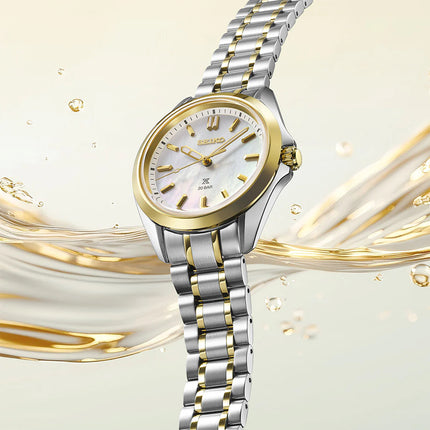 Seiko Prospex SUR608J1 Ladies Sea Marine Mother Of Pearl Dial Dual Tone Stainless Steel Strap