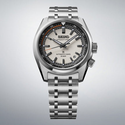 Seiko Prospex SPB513J1 Speedtimer 6R Compact Countdown In Grey-White Contras Stainless Steel Strap