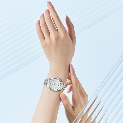 Seiko Prospex SUR605J1 Ladies Sea Marine Mother Of Pearl Seafoam White Dial Stainless Steel Strap