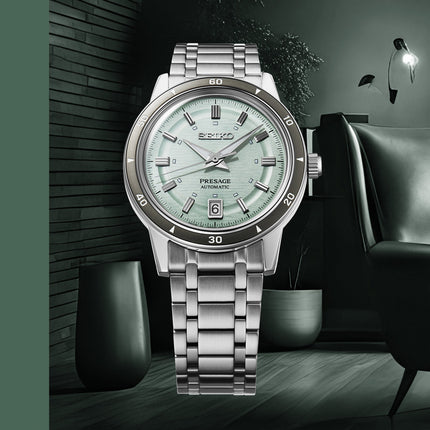 Seiko Presage SRPL71J1 Style60s Ice Green Dial Stainless Steel Strap