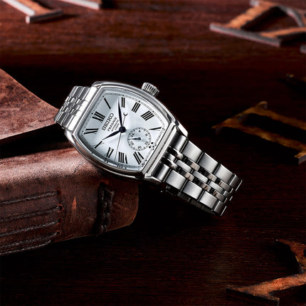Seiko Presage SPB537J1 Classic Craftmanship Tonneau Enamel Dial Stainless Steel Strap