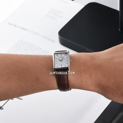 Alba Fashion AH7DH9X1 Ladies Silver Dial Brown Leather Strap
