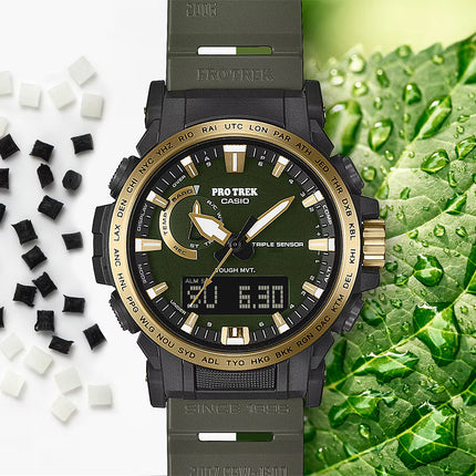 Casio Pro Trek PRW-61ANS-3DR Tough Solar Green Resin Band Unite With Nature 30th Anniversary