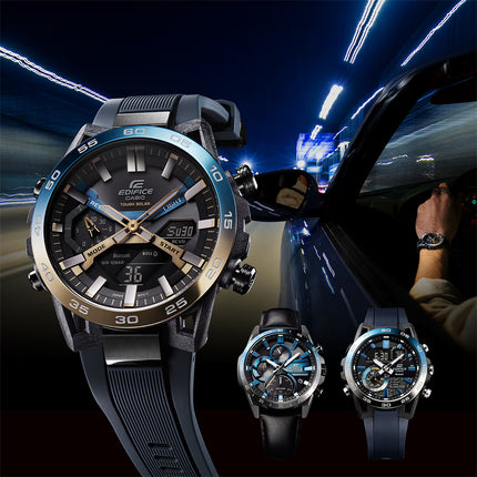 Casio Edifice EQS-940NL-1AVUDF Nighttime Drive Series Solar Chronograph Black Leather Band