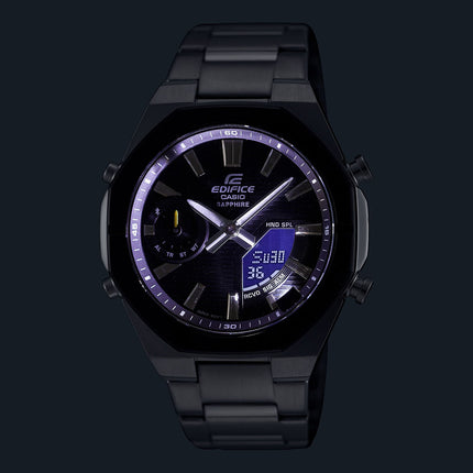 Casio Edifice ECB-S10DB-1ADF Smartphone Link Model Black Digital Analog Dial Stainless Steel Band