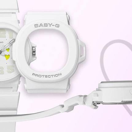 Casio Baby-G BGA-10-7ADR Playful Hearts Series Analog Dial White Resin Band