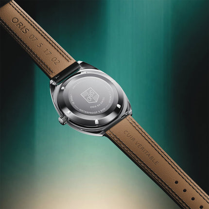 Oris Star Edition 01-733-7813-4151-Set 60th Anniversary Analog Grey Dial Black Leather Strap