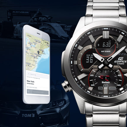 Casio Edifice ECB-30D-1ADF Smartphone Link Model Digital Analog Dial Stainless Steel Band
