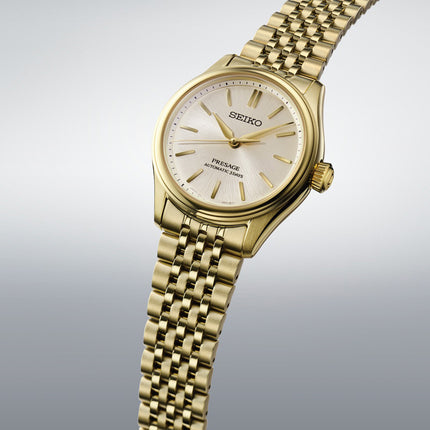 Seiko Presage Classic SPB524J1 Edo Silk Shiro-iro White Dial Gold Stainless Steel Strap