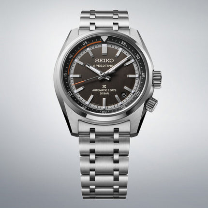 Seiko Prospex SPB515J1 Speedtimer 6R Compact Countdown In Black-Grey Contras Stainless Steel Strap