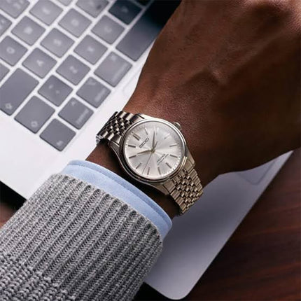 Seiko Presage Classic HCC001J1 Tomioka Silk Shironeri Silver Dial Stainless Steel Strap