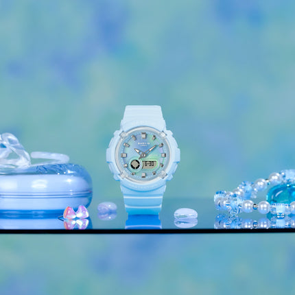Casio Baby-G BGA-280TD-2ADR Tie Dye Digital Analog Dial Ice Blue Resin Band