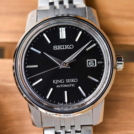 Seiko King Seiko SJE091J1 Automatic KSK Black Dial Stainless Steel Strap