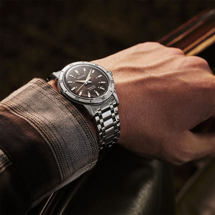 Seiko Presage SRPL09J1 Style60s Elegant Yet Rugged Brown Dial Stainless Steel Strap