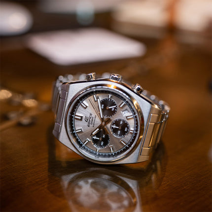 Casio Edifice EFB-730D-7AVUDF Men Chronograph Panda Dial Stainless Steel Band