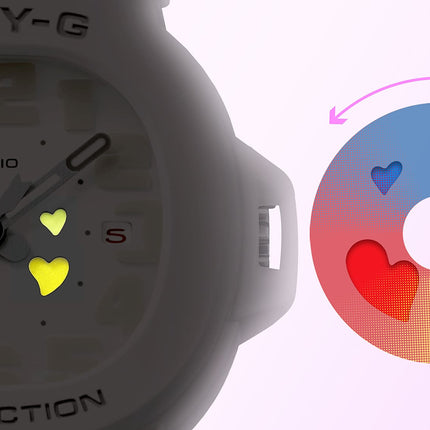Casio Baby-G BGA-10-3ADR Playful Hearts Series Analog Dial Green Resin Band