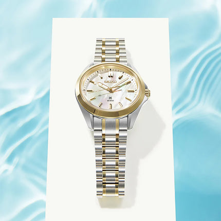 Seiko Prospex SUR608J1 Ladies Sea Marine Mother Of Pearl Dial Dual Tone Stainless Steel Strap