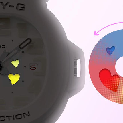 Casio Baby-G BGA-10-6ADR Playful Hearts Series Analog Dial Purple Resin Band