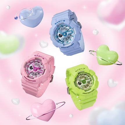Casio Baby-G BA-110YK-3ADR Y2K Inspired Digital Analog Dial Green Resin Band