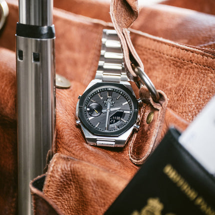 Casio Edifice ECB-S10DB-1ADF Smartphone Link Model Black Digital Analog Dial Stainless Steel Band