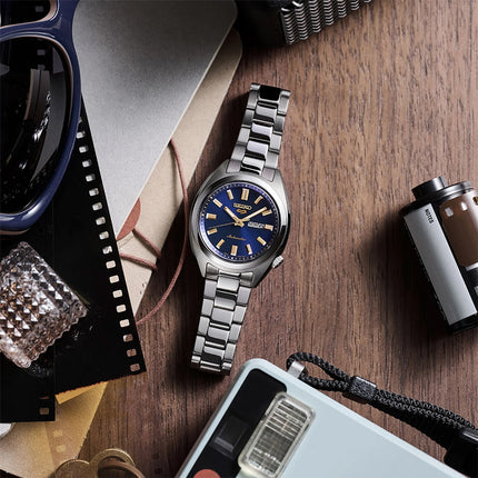 Seiko 5 Sport SRE021K1 Hebitama SNXS Series Ladies Denim Blue Dial Stainless Steel Strap