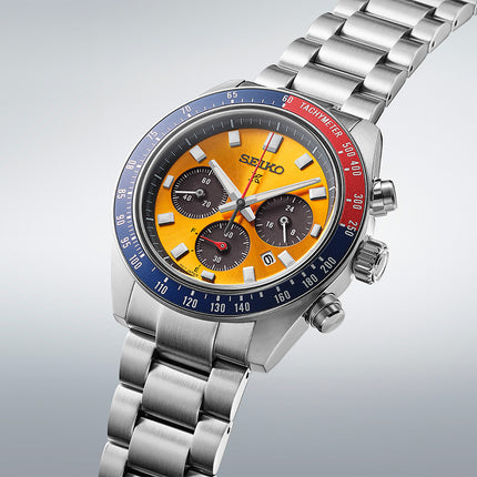 Seiko Prospex SSC947P1 Speedtimer Pogue Solar Chronograph Orange Dial Stainless Steel Strap