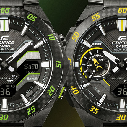 Casio Edifice ECB-2200RC-1A9DF Windflow Digital Analog Dial Black Stainless Steel Band