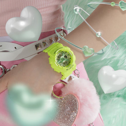 Casio Baby-G BA-110YK-3ADR Y2K Inspired Digital Analog Dial Green Resin Band