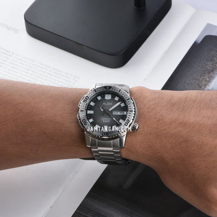 Alba Mechanical AL4635X1 Automatic Men Grey Gradient Dial Stainless Steel Strap