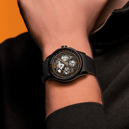 MIDO Multifort M038.662.37.050.00 Skeleton Chronograph Black Rubber Strap