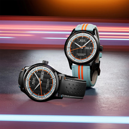 Mido Multifort M038.431.36.051.00 Chronometer Black Dial Dual Tone Leather Strap + Extra Strap