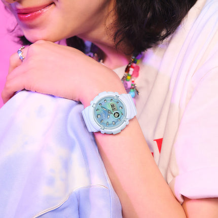 Casio Baby-G BGA-280TD-2ADR Tie Dye Digital Analog Dial Ice Blue Resin Band