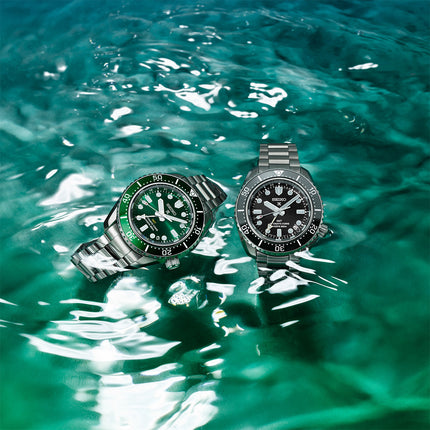 Seiko Prospex HBC001J1 Baby Marinemaster GMT Divers 300M Green Dial Stainless Steel Strap