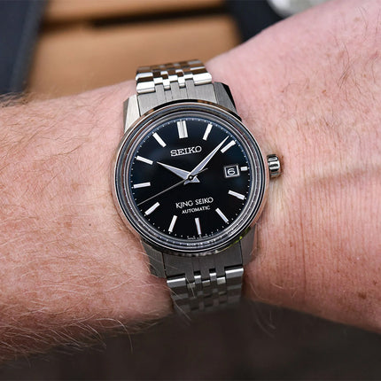 Seiko King Seiko SJE091J1 Automatic KSK Black Dial Stainless Steel Strap