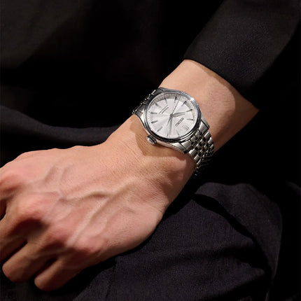 Seiko Presage Classic HCC001J1 Tomioka Silk Shironeri Silver Dial Stainless Steel Strap