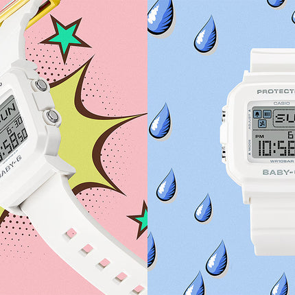 Casio Baby-G + Plus BGD-10L-7DR Ladies Digital Dial White Resin Band