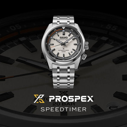 Seiko Prospex SPB513J1 Speedtimer 6R Compact Countdown In Grey-White Contras Stainless Steel Strap
