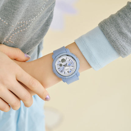 Casio Baby-G BGA-290FL-2ADR Flower Digital Analog Dial Blue Resin Band