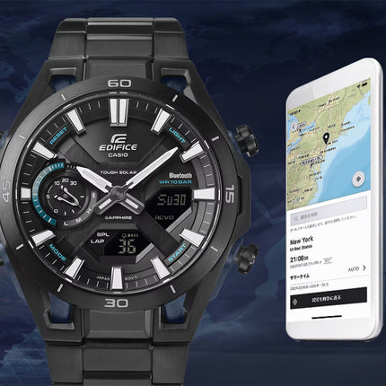 Casio Edifice ECB-2300DC-1ADF Sospensione Digital Analog Dial Black Stainless Steel Band (JDM)