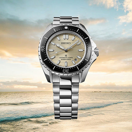 Seiko Prospex SPB481J1 Octagonal Bezel Ivory Beige Dial Stainless Steel Strap