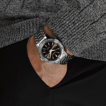 Seiko Presage SRPL09J1 Style60s Elegant Yet Rugged Brown Dial Stainless Steel Strap