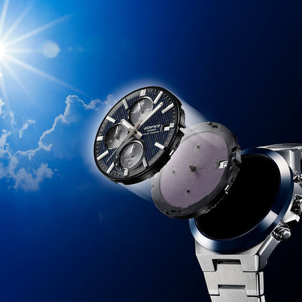 Casio Edifice EFS-S650D-2ADF Chronograph Tough Solar Ceramic Bezel Blue Dial Stainless Steel Band