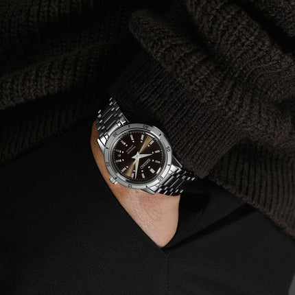 Seiko Presage SRPL09J1 Style60s Elegant Yet Rugged Brown Dial Stainless Steel Strap