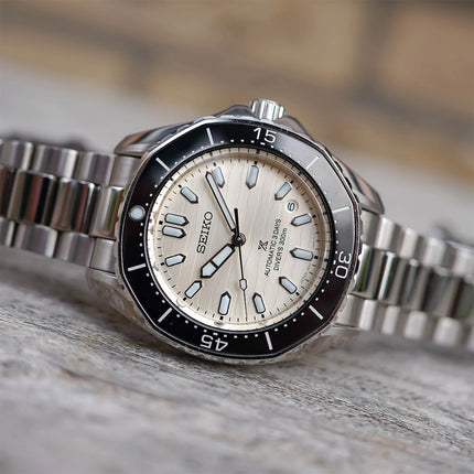Seiko Prospex SPB481J1 Octagonal Bezel Ivory Beige Dial Stainless Steel Strap