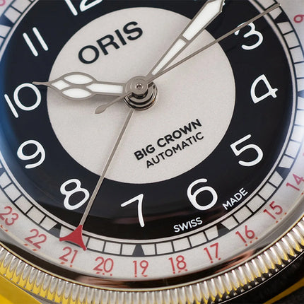 Oris Big Crown 01-754-7779-4061-07-5-19-25 Pointer Date Bullseye Multicoloured Dial Leather Strap