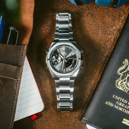 Casio Edifice ECB-S10D-8ADF Smartphone Link Model Grey Digital Analog Dial Stainless Steel Band