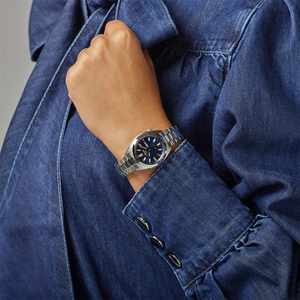 Seiko 5 Sport SRE021K1 Hebitama SNXS Series Ladies Denim Blue Dial Stainless Steel Strap
