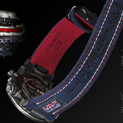 Casio Edifice ECB-2000HR-1ADR Honda Racing Collaboration Digi Analog Dial Alcantara Polyester Band